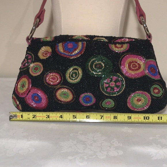 Christina multi beaded baguette bag w suede strap - Picture 8 of 15